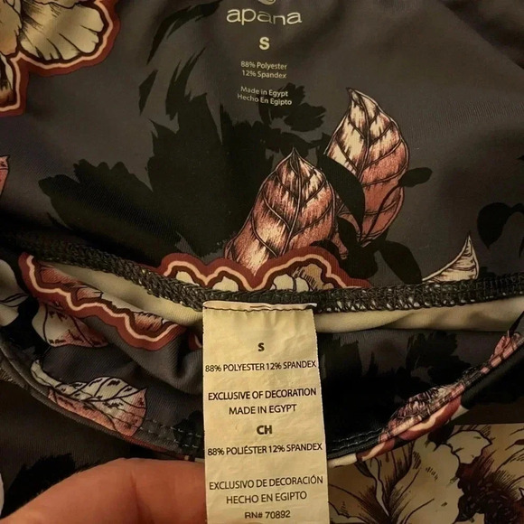 Apana Floral Yoga Pants Leggings Workout Athleisure Contemporary Size S - Picture 4 of 4